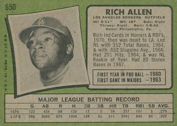 2020 Topps Heritage - 50th Anniversary Buybacks #650 Rich Allen Back