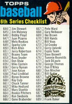2020 Topps Heritage - 50th Anniversary Buybacks #619 6th Series Checklist Front