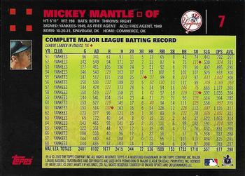2007 Topps - Red Back #7 Mickey Mantle Back