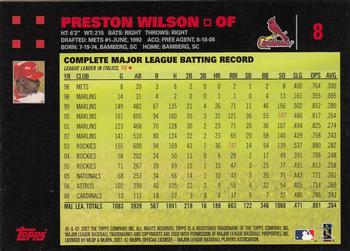 2007 Topps - Red Back #8 Preston Wilson Back