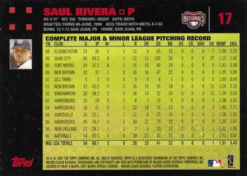 2007 Topps - Red Back #17 Saul Rivera Back