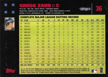 2007 Topps - Red Back #36 Gregg Zaun Back