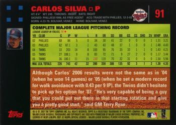 2007 Topps - Red Back #91 Carlos Silva Back