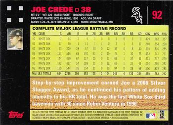 2007 Topps - Red Back #92 Joe Crede Back