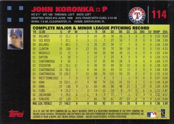 2007 Topps - Red Back #114 John Koronka Back