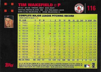 2007 Topps - Red Back #116 Tim Wakefield Back