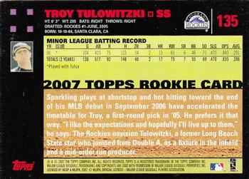 2007 Topps - Red Back #135 Troy Tulowitzki Back