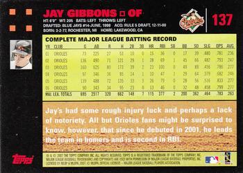 2007 Topps - Red Back #137 Jay Gibbons Back
