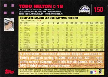 2007 Topps - Red Back #150 Todd Helton Back