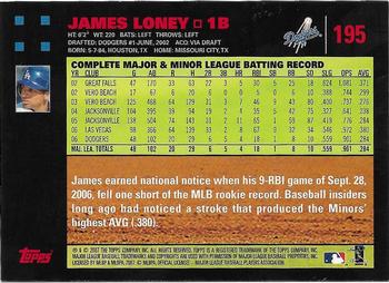 2007 Topps - Red Back #195 James Loney Back