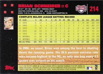 2007 Topps - Red Back #214 Brian Schneider Back