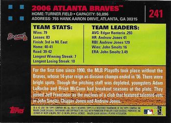 2007 Topps - Red Back #241 Atlanta Braves Back