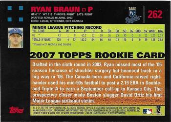 2007 Topps - Red Back #262 Ryan Braun Back