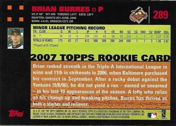 2007 Topps - Red Back #289 Brian Burres Back