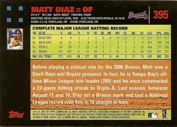 2007 Topps - Red Back #395 Matt Diaz Back