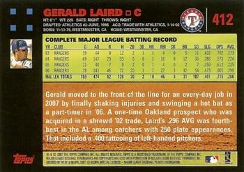 2007 Topps - Red Back #412 Gerald Laird Back