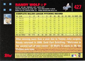 2007 Topps - Red Back #427 Randy Wolf Back