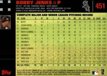 2007 Topps - Red Back #451 Bobby Jenks Back