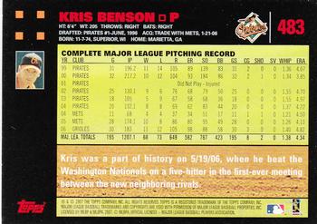 2007 Topps - Red Back #483 Kris Benson Back
