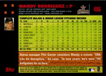 2007 Topps - Red Back #486 Wandy Rodriguez Back