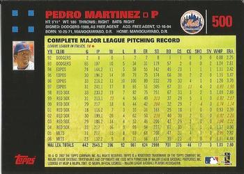 2007 Topps - Red Back #500 Pedro Martinez Back