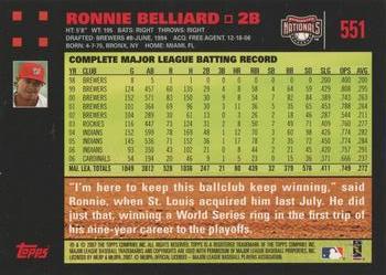 2007 Topps - Red Back #551 Ronnie Belliard Back