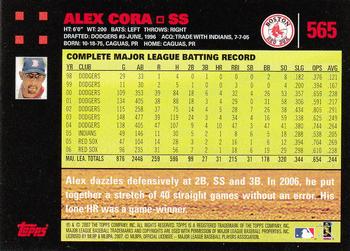 2007 Topps - Red Back #565 Alex Cora Back