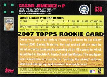2007 Topps - Red Back #638 Cesar Jimenez Back