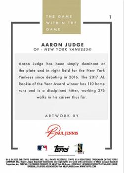 2020 Topps Game Within the Game #1 Aaron Judge Back