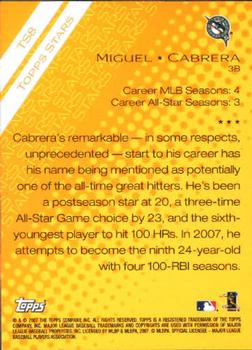 2007 Topps - Topps Stars #TS8 Miguel Cabrera Back