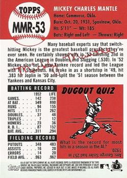 2007 Topps - Mickey Mantle Memorabilia #MMR-53 Mickey Mantle Back