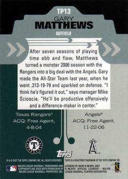 2007 Topps - Trading Places #TP13 Gary Matthews Back