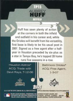2007 Topps - Trading Places #TP15 Aubrey Huff Back