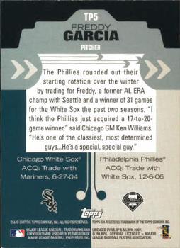 2007 Topps - Trading Places #TP5 Freddy Garcia Back