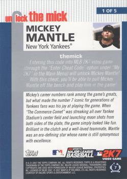 2007 Topps - Unlock the Mick #1 Mickey Mantle Back