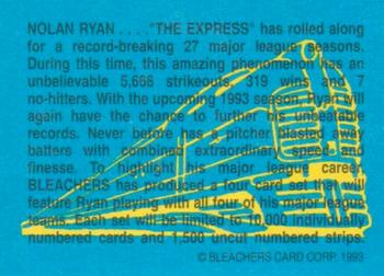 1993 Bleachers Nolan Ryan Promos #NNO Nolan Ryan Triple Exposure- Comicfest Back