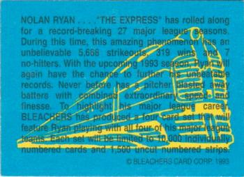 1993 Bleachers Nolan Ryan Promos #NNO Nolan Ryan Triple Exposure- National Small Foil Back