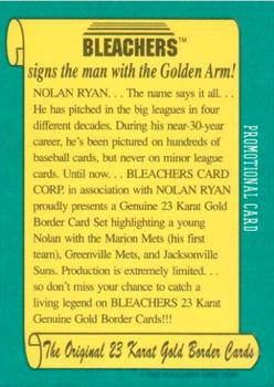 1993 Bleachers Nolan Ryan Promos #NNO Nolan Ryan Tuxedo- 1992 Copyright Green Back Back