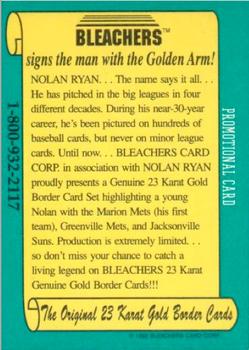 1993 Bleachers Nolan Ryan Promos #NNO Nolan Ryan Tuxedo- 1992 Copyright Houston Tri-Star Back
