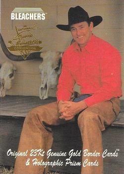 1993 Bleachers Nolan Ryan Promos #NNO Nolan Ryan Western Clothing- National Gold Foil Front