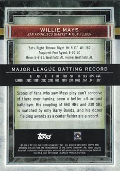 2020 Topps Museum Collection #1 Willie Mays Back