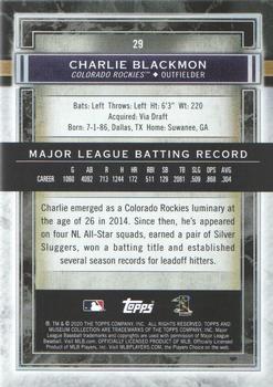 2020 Topps Museum Collection #29 Charlie Blackmon Back