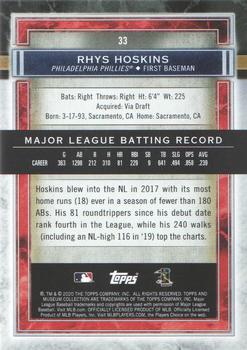2020 Topps Museum Collection #33 Rhys Hoskins Back