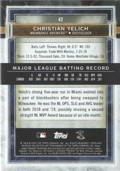 2020 Topps Museum Collection #42 Christian Yelich Back