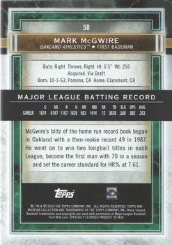 2020 Topps Museum Collection #50 Mark McGwire Back