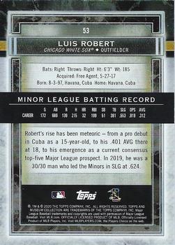 2020 Topps Museum Collection #53 Luis Robert Back
