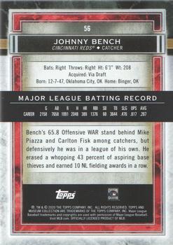2020 Topps Museum Collection #56 Johnny Bench Back