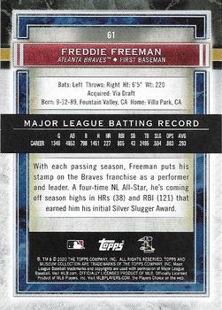 2020 Topps Museum Collection #61 Freddie Freeman Back