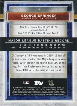2020 Topps Museum Collection #73 George Springer Back
