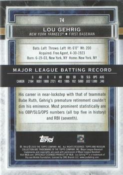 2020 Topps Museum Collection #74 Lou Gehrig Back